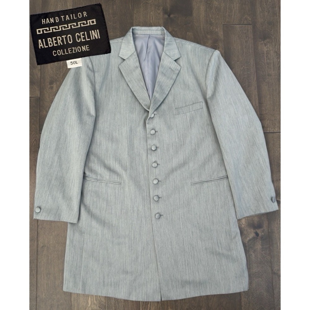 Alberto Celini Mens Grey Suit Jacket Blazer Size 50L Single Breasted 7-Button